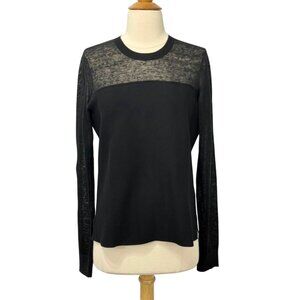 Theory Revolve NWT Enchanted Ofenia Sweater Black Linen Viscose Timeless Size L